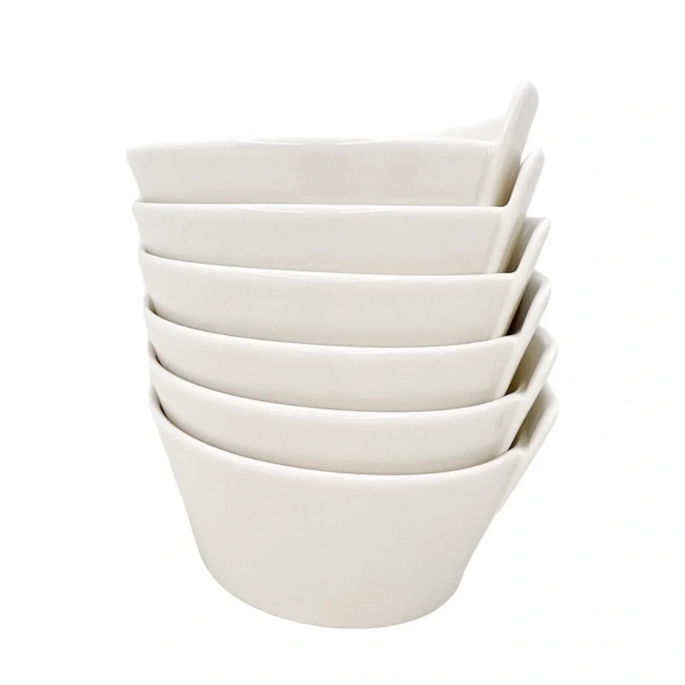 Villeroy & Boch NewWave Small Round Rice Bowls White Porcelain Set of 6 New NWT